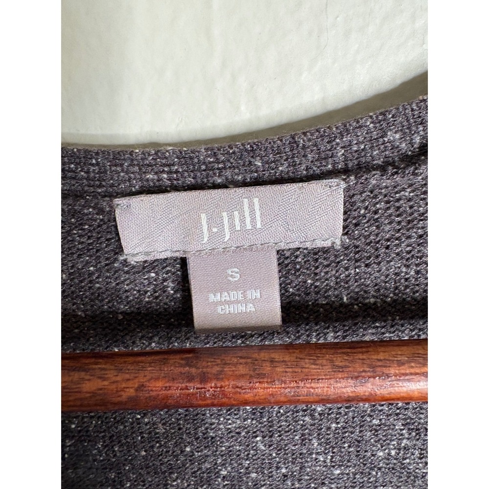 J. Jill Sweater Vest Womens Small Marled Gray Silk Cotton V-Neck Pockets Classic - Picture 3 of 10